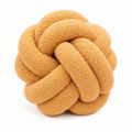 Knotenkissen 30 cm Bouclé Stoff Senfgelb Dekokissen