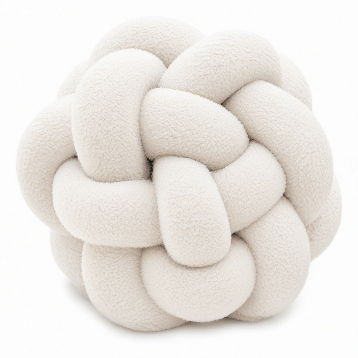 Knotenkissen 30 cm Creme Bouclé Dekokissen