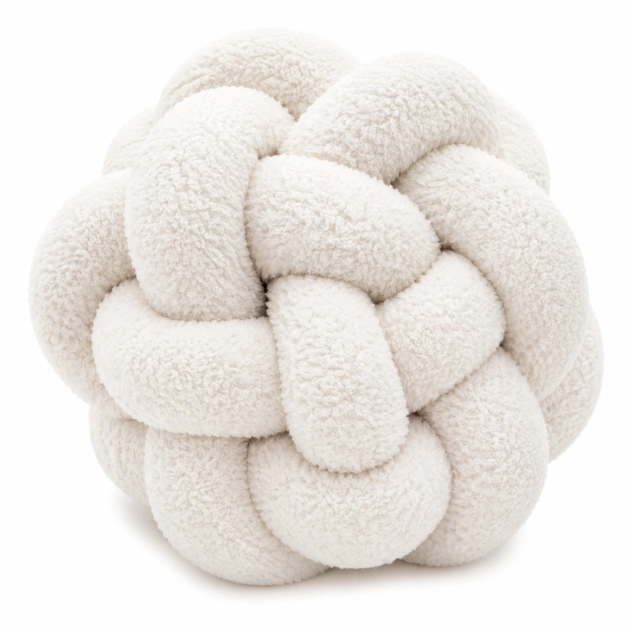 Knotenkissen 30 cm Creme Bouclé Dekokissen