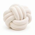 Knotenkissen 30 cm Creme Teddyplüsch dekoratives Sofakissen