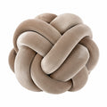 Knotenkissen 30 cm Textil Taupe weich dekorativ