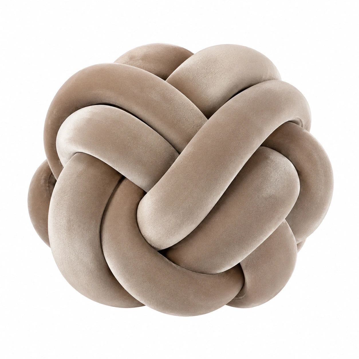 Knotenkissen 30 cm Textil Taupe weich dekorativ