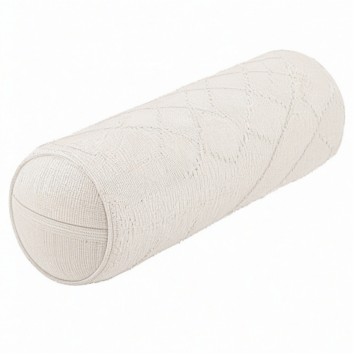 Nackenrolle 18 x 45 cm aus Textil in Creme mit Strukturmuster