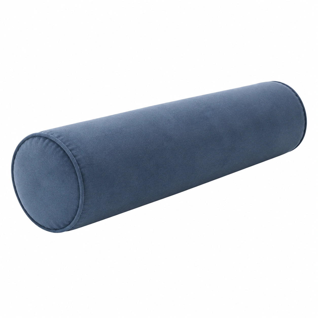 Nackenrolle 15 x 45 cm dunkelblau in Samtoptik für Sofa und Bett