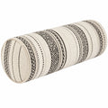 Nackenrolle 15 x 40 cm Textil Creme Schwarz mit geometrischem Muster