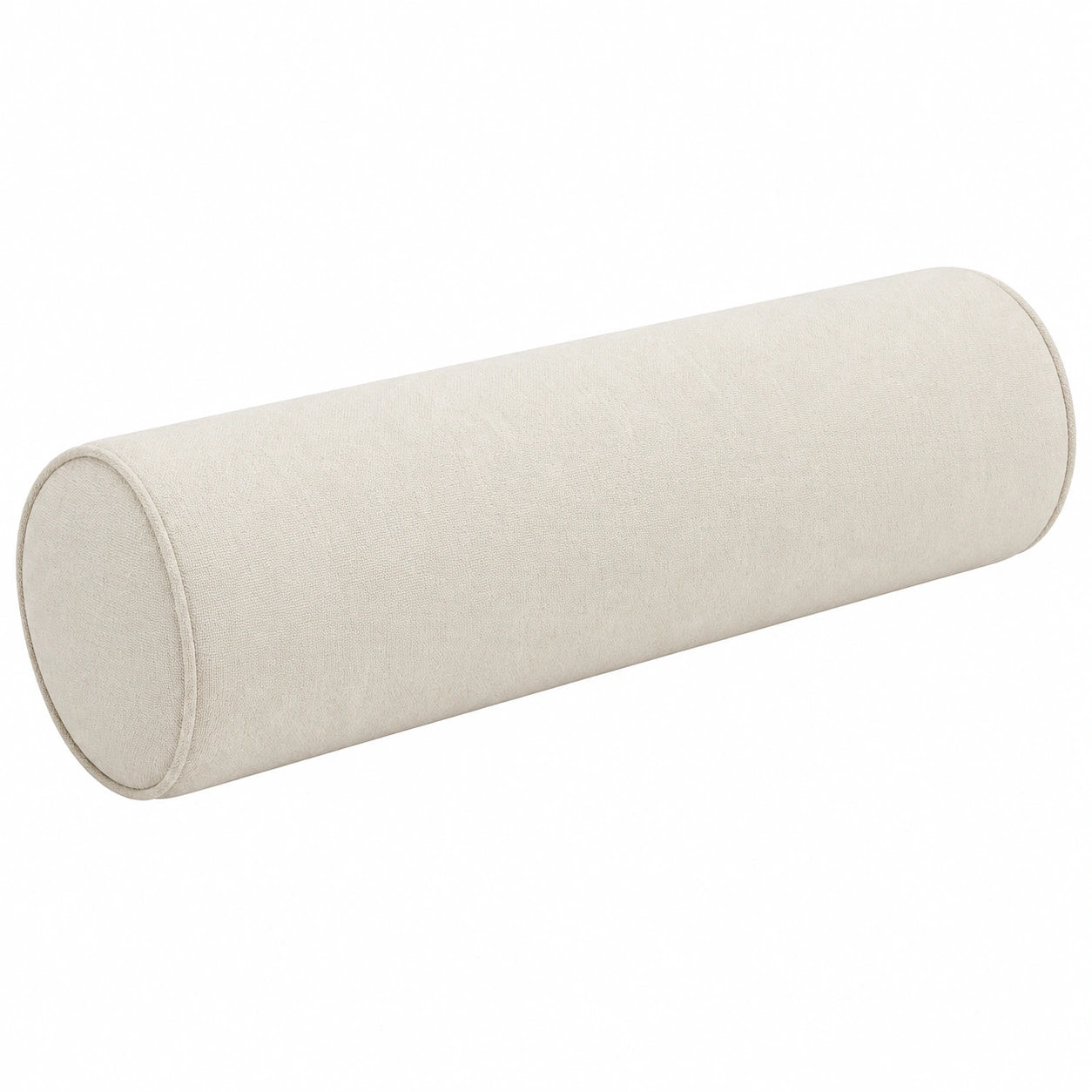Nackenrolle 20 x 60 cm Stoff Creme - zylindrisch für Sofa und Bett