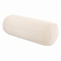 Nackenrolle 20 x 60 cm aus geripptem Textil Creme für Wohnbereich