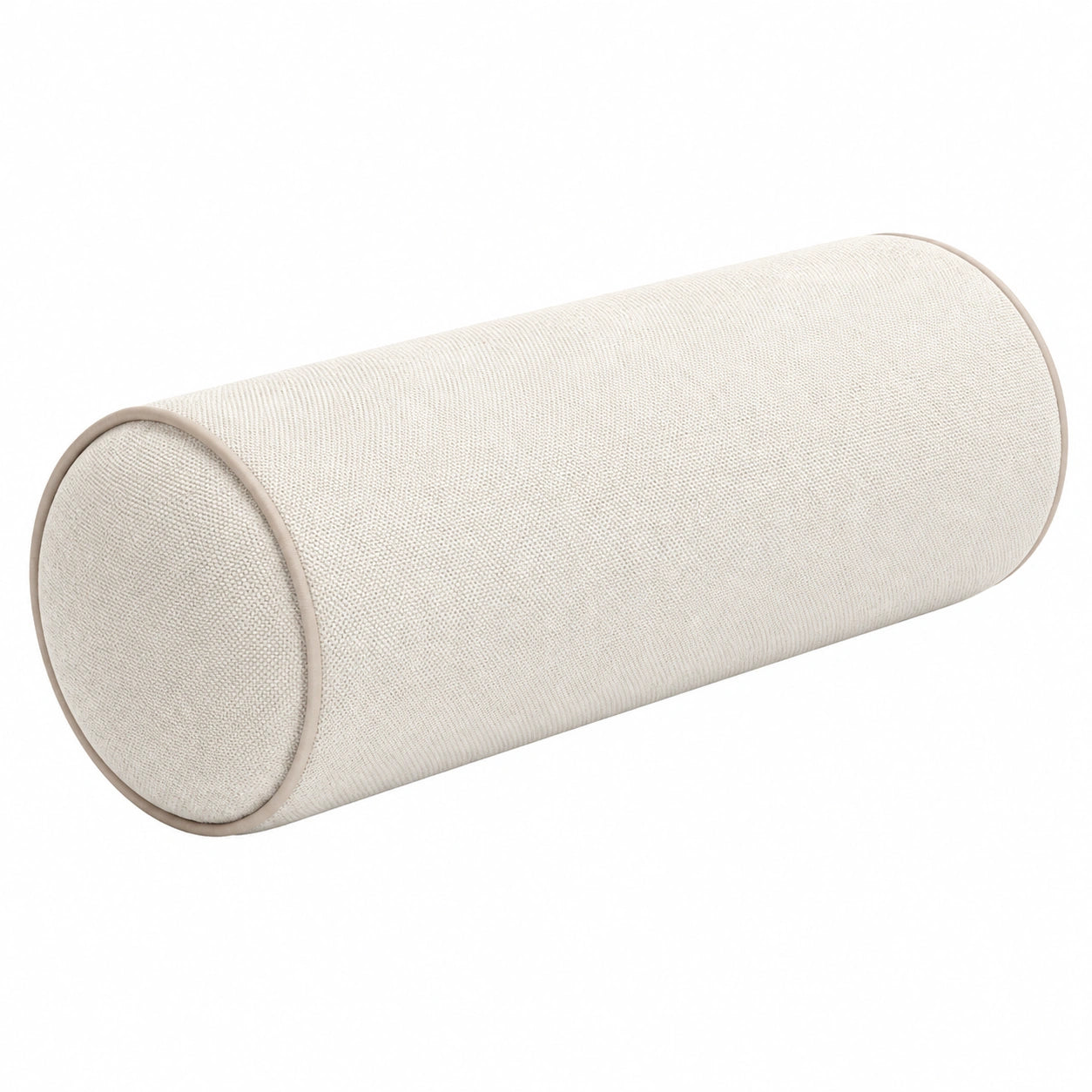 Nackenrolle 20 x 50 cm aus Strukturstoff in Creme als Dekokissen