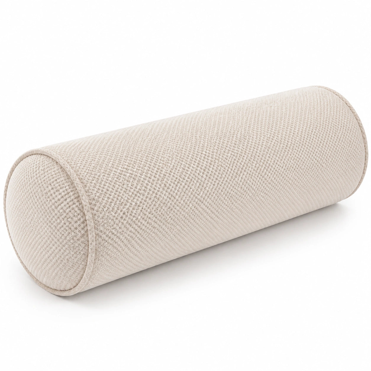 Nackenrolle 20 x 50 cm Beige mit strukturiertem Textilbezug - zylindrisches Stützkissen