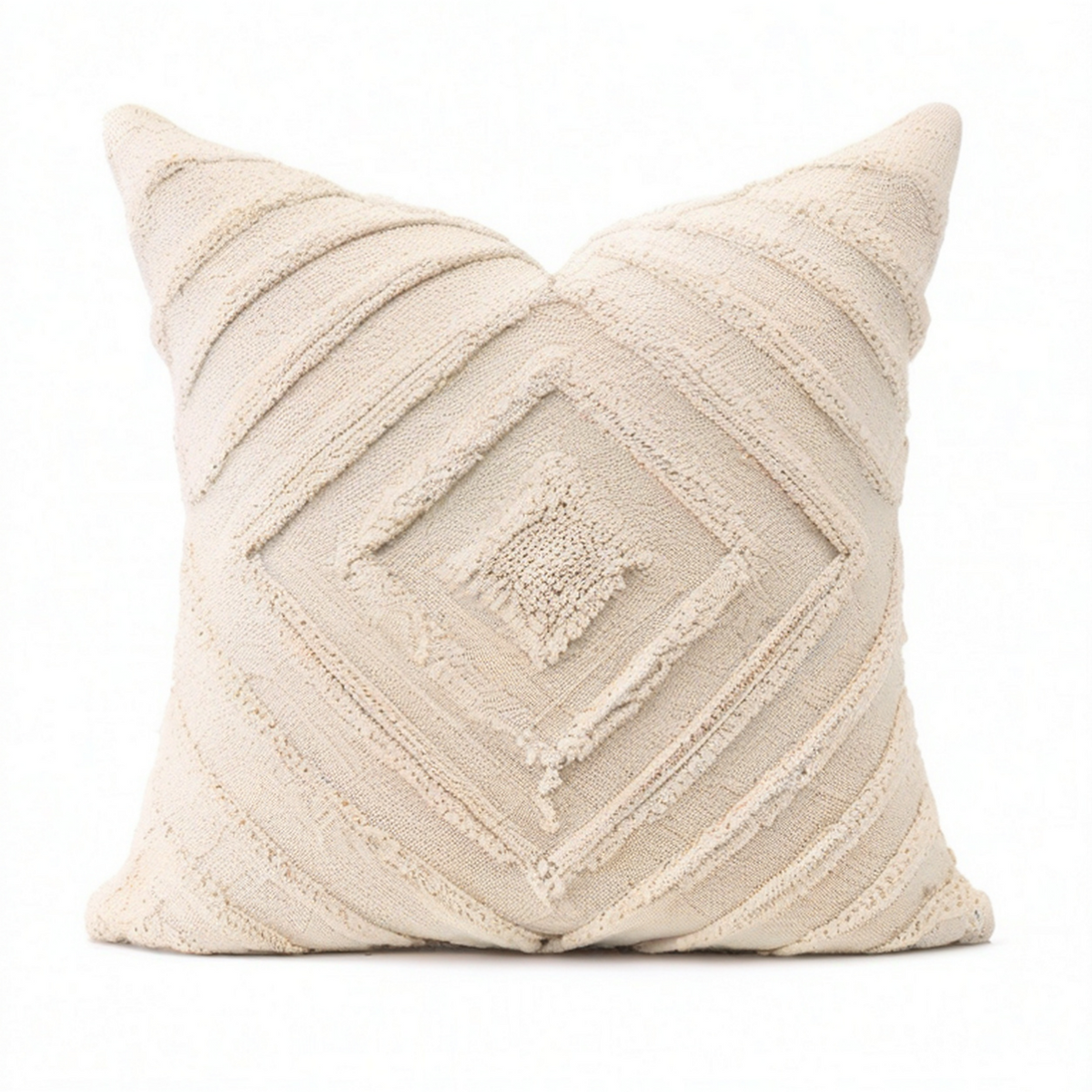 Dekokissen 45 x 45 cm Creme Textil mit Strukturmuster