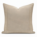 Dekokissen 50 x 50 cm Textil Beige mit Stickerei