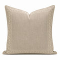 Dekokissen 50 x 50 cm Textil Beige mit Stickerei