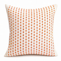 Dekokissen 45 x 45 cm Creme Orange textilbezogen gestreift