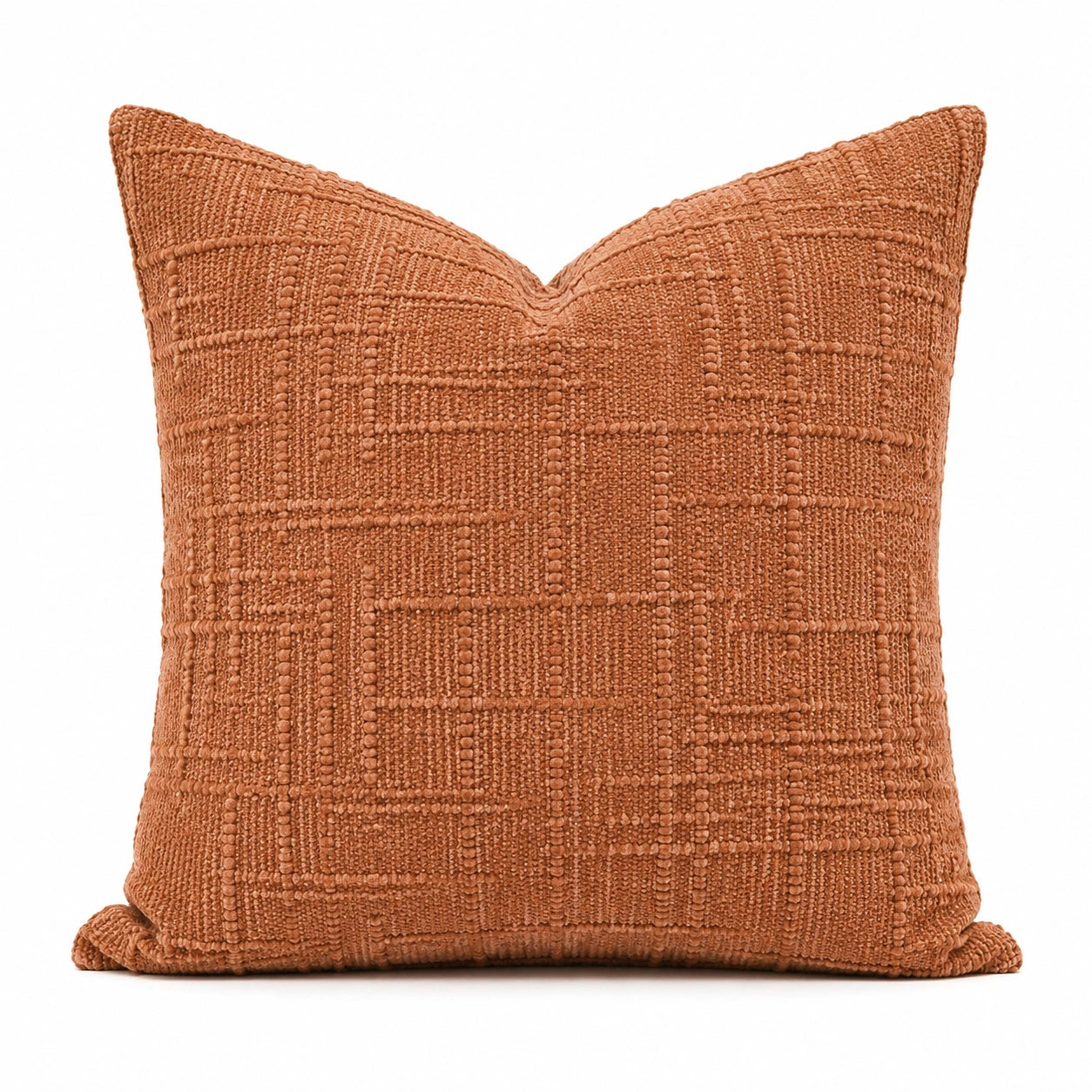 Dekokissen 45 x 45 cm Terrakotta Textil mit Strukturmuster