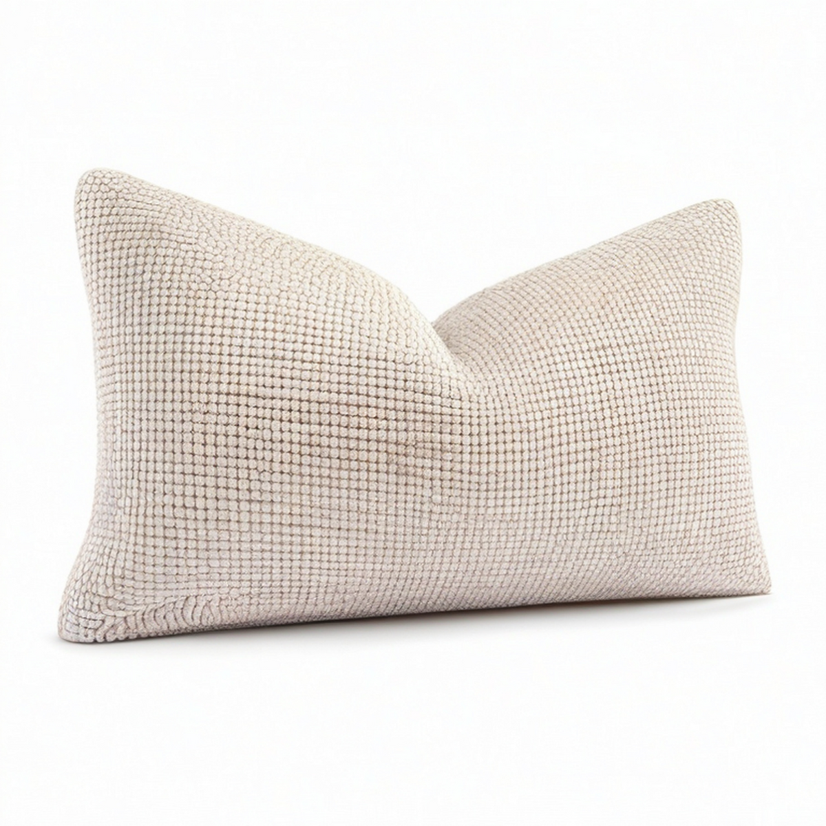 Dekokissen 50 x 30 cm Baumwollmischgewebe Beige strukturiert 2er Set