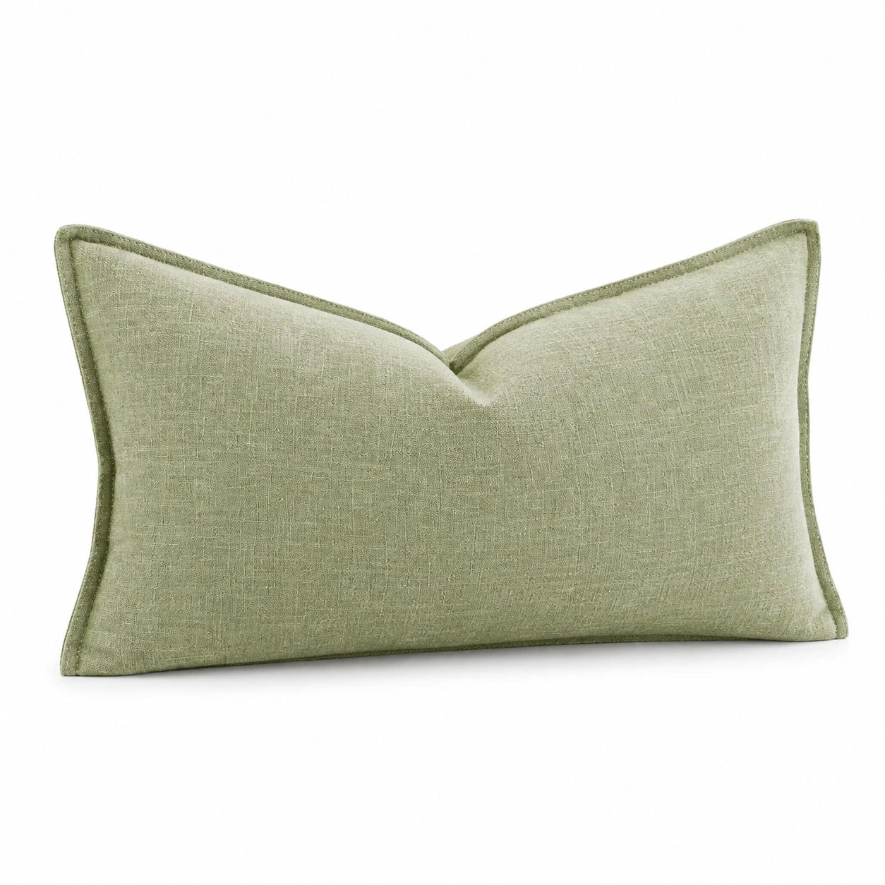 Dekokissen 50 x 30 cm aus Textil in Salbeigrün mit Keder