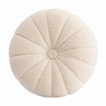 Rundes Zierkissen 45 cm Creme Bouclé Stoff für Sofa und Bett