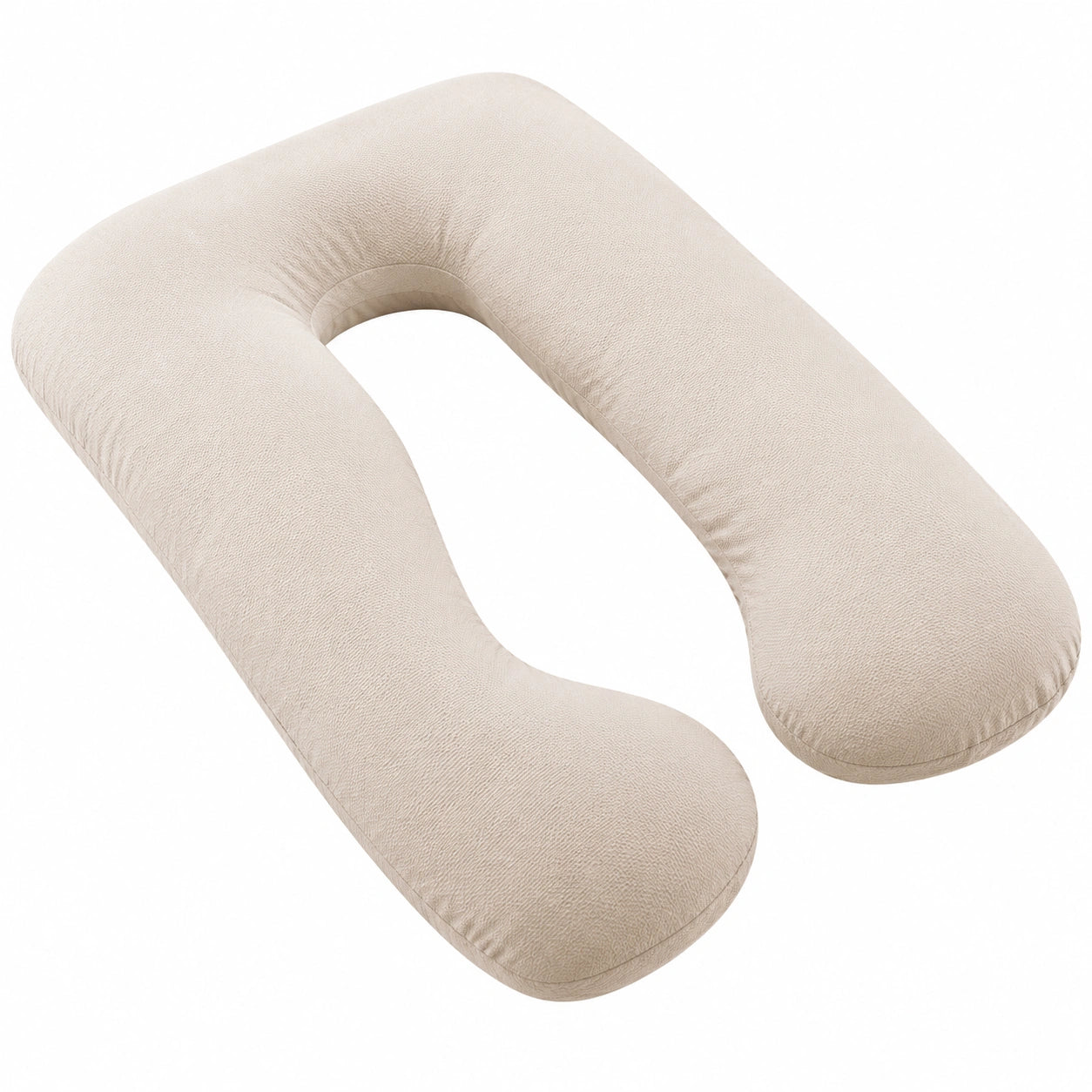 U-förmiges Schwangerschaftskissen 140 cm Creme - Textilbezug für Seitenlage