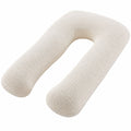 U-förmiges Körperkissen 140 cm aus Polyester in Creme für Schlafen mit strukturierter Oberfläche