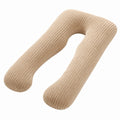 U-förmiges Seitenschläferkissen 140 cm aus Cordstoff Beige stützend