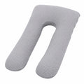 U-förmiges Schwangerschaftskissen 130 cm aus Polyester Grau für Seitenlage mit Stützfunktion